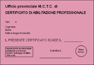 Certificato Abilitazione Professionale 